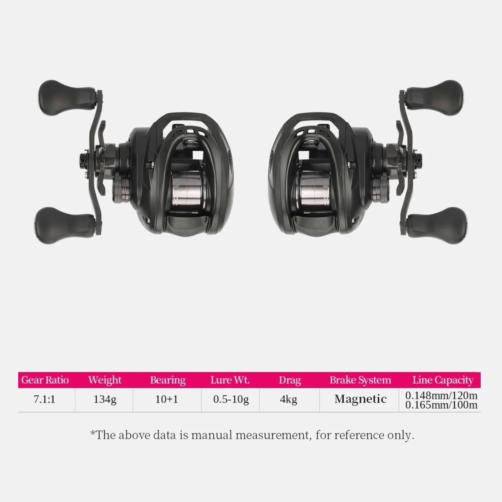 Kompatibel for 50S 134 g Baitcasting-Rolle, 4,6 g Flache Spule, 7,1:1 Carbon Light Game Casting Reel, Forellen-Ajing-Rolle