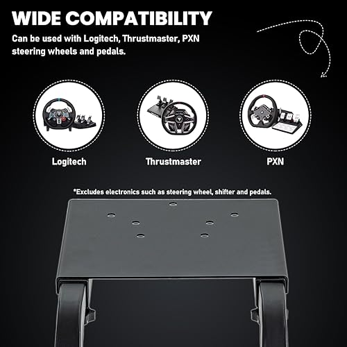 Miniatura 2 de Minneer Extensible Driving Simulator Cockpit with Black Seat Fits for Logitech/Thrustmaster/Fanatec/PXN G29 G920 G923 T248 T300 TX,Racing Steering