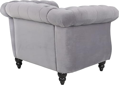 Miniatura 20 de Sofá Chesterfield de terciopelo, sofá tapizado clásico capitoné, moderno de 3 plazas, muebles largos con respaldo copetudo para sala de estar y
