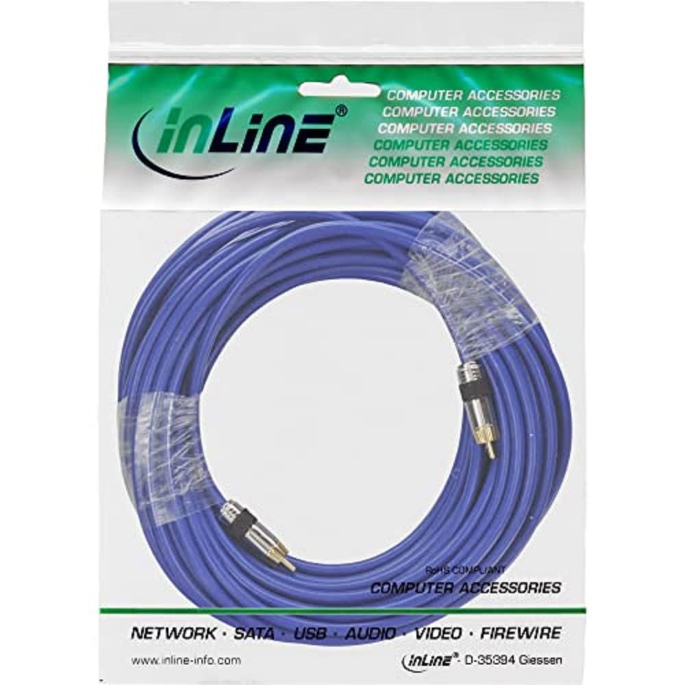 InLine RCA Cable 1 x RCA Male/Male 10 m 1 Stck