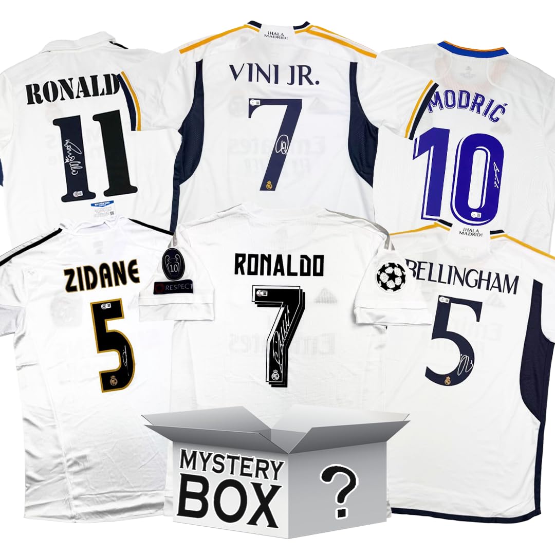 Real Madrid Autographed/Signed Soccer Jersey Mystery Box with PSA JSA or Beckett COA