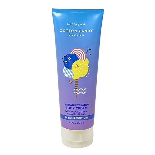 Miniatura 3 de Bath & Body Works Cotton Candy Clouds - Juego de 3 piezas, fragancia en niebla, crema corporal, gel de ducha y jabón en barra de avena natural,