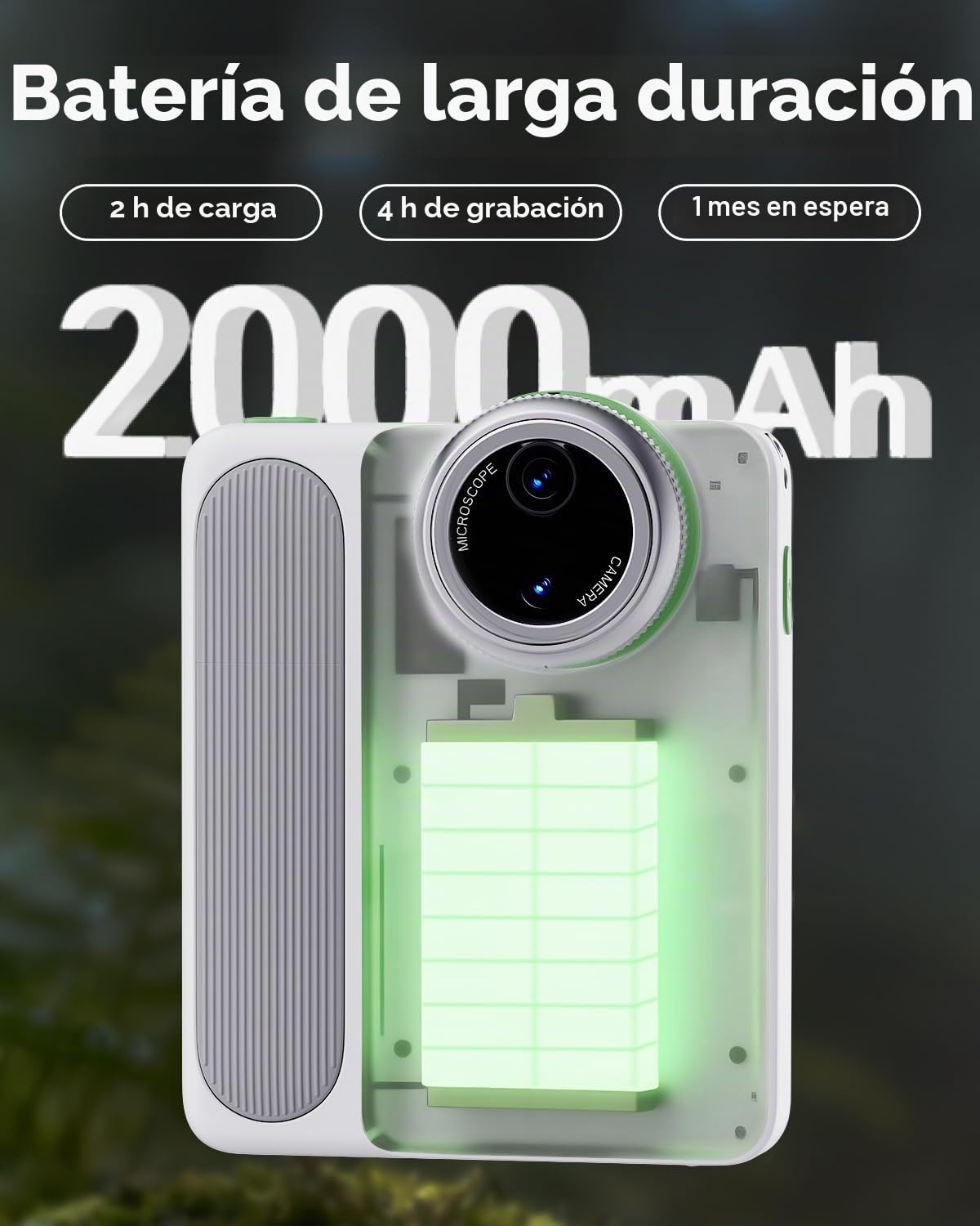Cámara digital MicroCam X1 4K con microscopio 400X, material de película real 4K, enfoque automático, pantalla táctil LCD de 3,5 pulgadas, cámara compacta de apuntar y disparar para