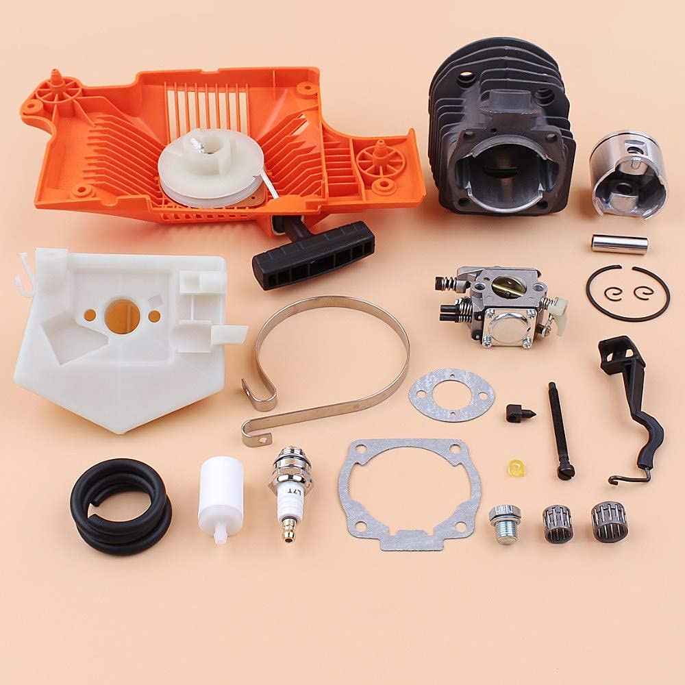 Kit de Filtro de Aire de Arranque de Retroceso de carburador de pistón de Cilindro de 46 mm Compatible con Piezas de Motor de Motosierra de Gasolina Husqvarna 51 55 503609172
