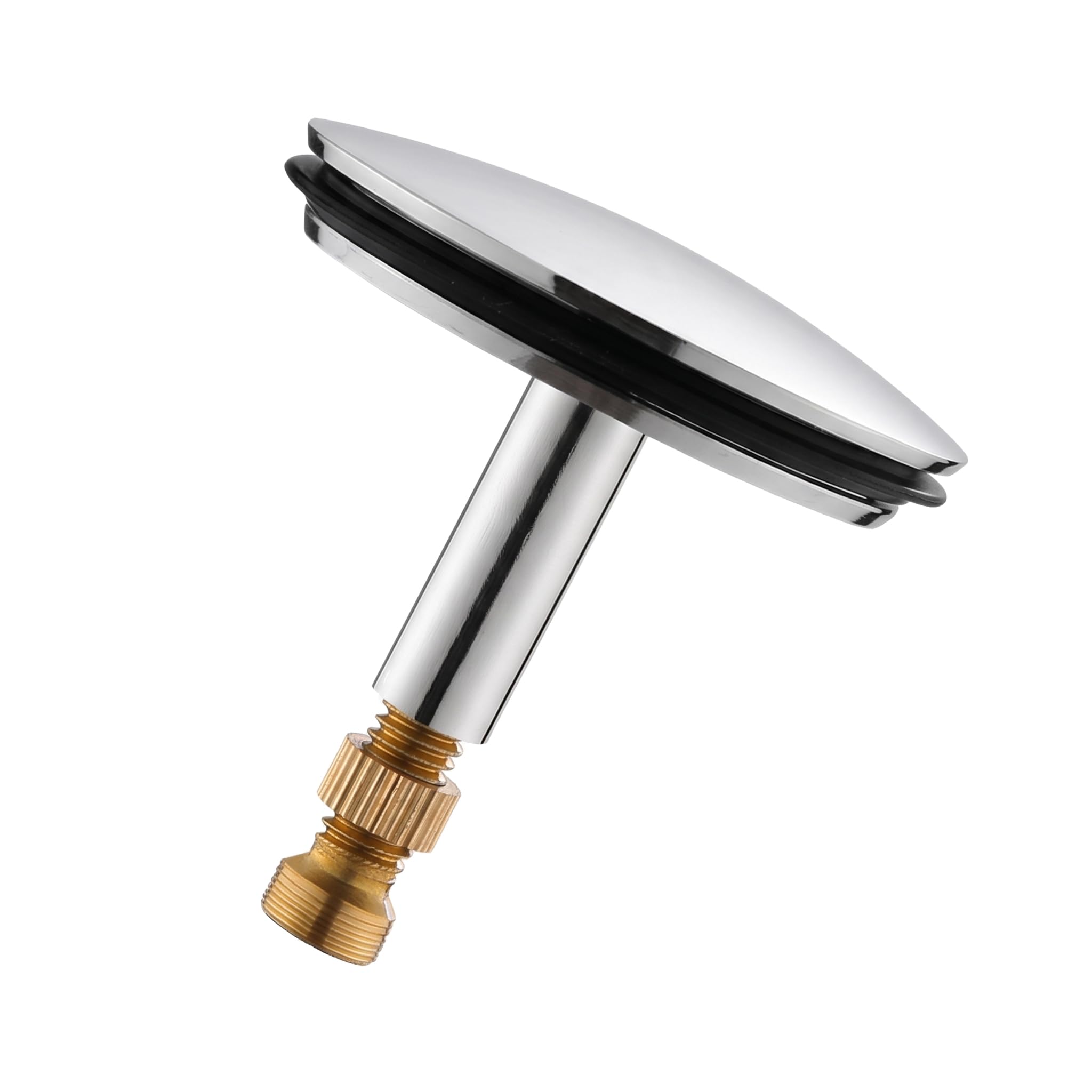 Bath Plug Replacement 43mm with Screw,Cover Pop-Up Chock Plug,Adjustable Pop Up 8mm Pole Bathtub Plug,Universal Heavy Duty Brass Chrome Bath Tub Plug Drain Stopper for UK Standard for Basins and Baths