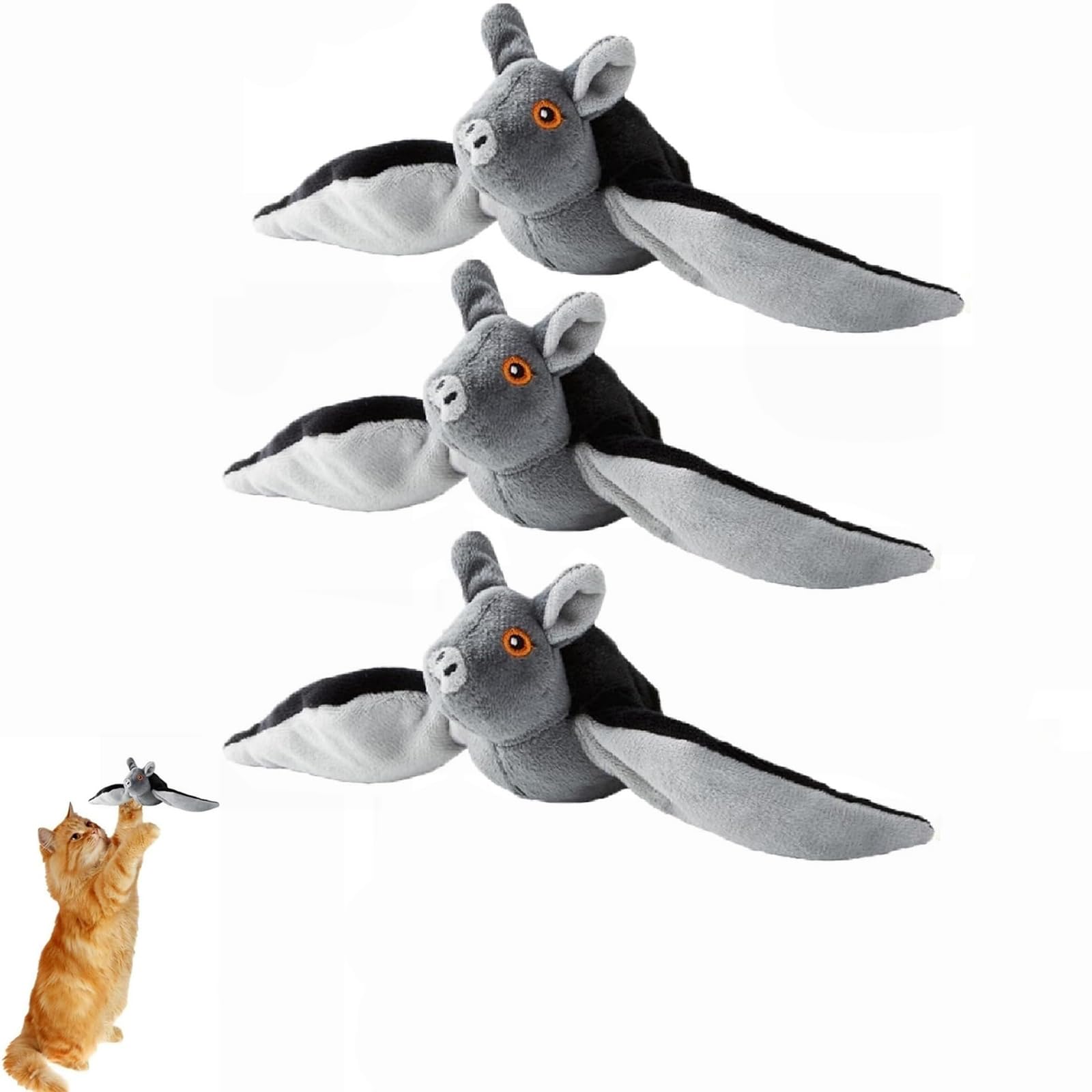 Juguete de murciélago Volador para Perros y Gatos, Juguete Interactivo con alas Que aletean, (3pcs)