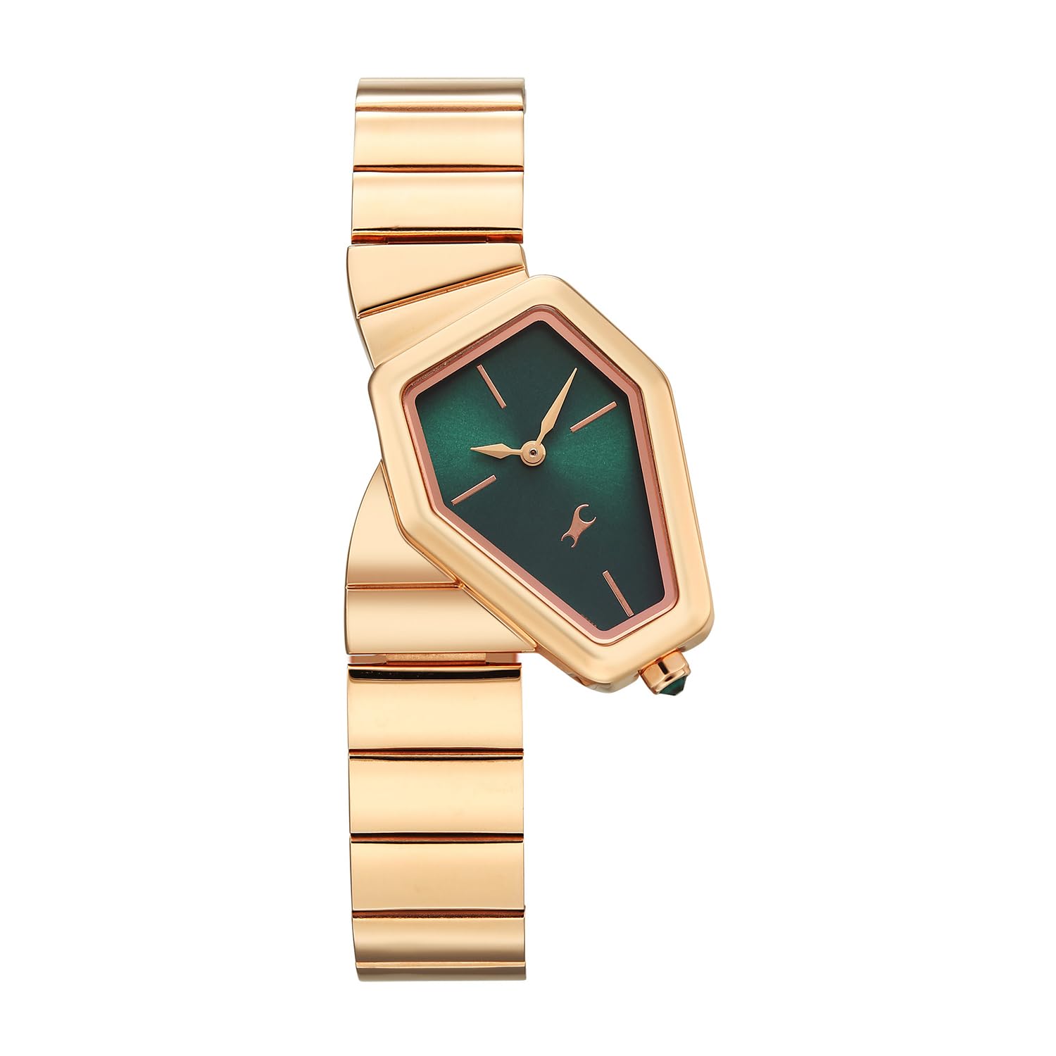 Fastrack Wild with Green Dial IP Rose Gold Stainless Steel Strap Watch for Women - 6323WM01-image-27