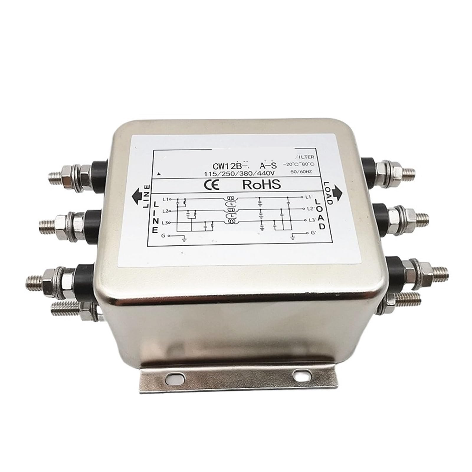 Coszwqdp One Color Three-Phase 380V Power Filter Cw12b-30A-S 30A 50A 60A Anti-Interference Inverter(Cw12b-30A-S 30A)