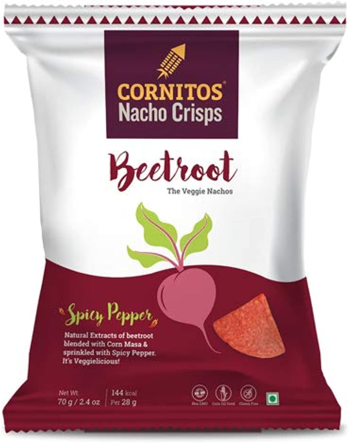 Cornitos Nachos Beetroot, 70 gm