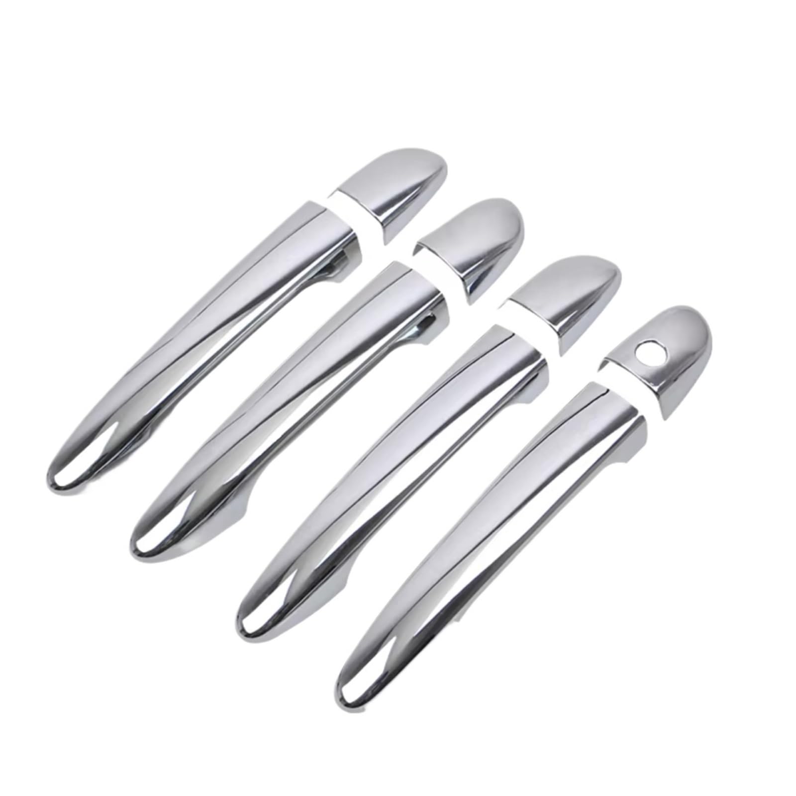 IUKMR for Mazda 2 for Demio 2009-2013 Styling Accessories Carbon Fiber Chrome Car Door Handle Cover Decor Trim Car Outer Door Handle(Silver no Button)