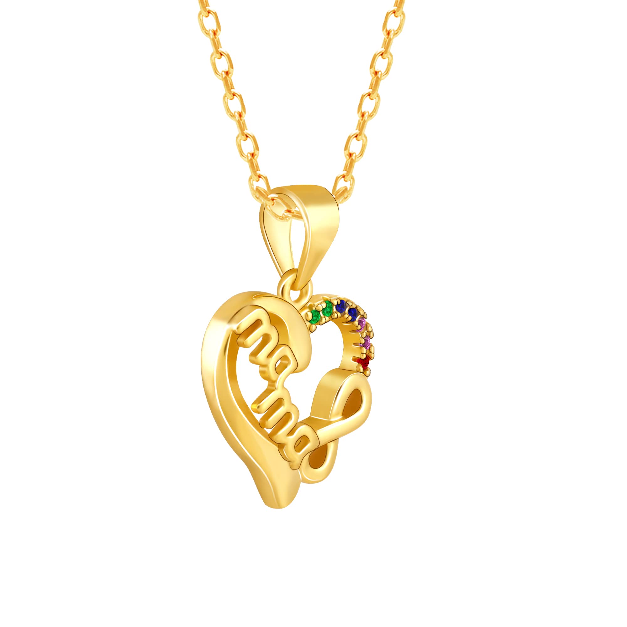 GIVA925 Silver Golden Love You MAMA Pendant with Link Chain | Gifts for Girlfriend,Pendant to Gift Women & Girls | With Certificate of Authenticity and 925 Stamp | 6 Months Warranty*