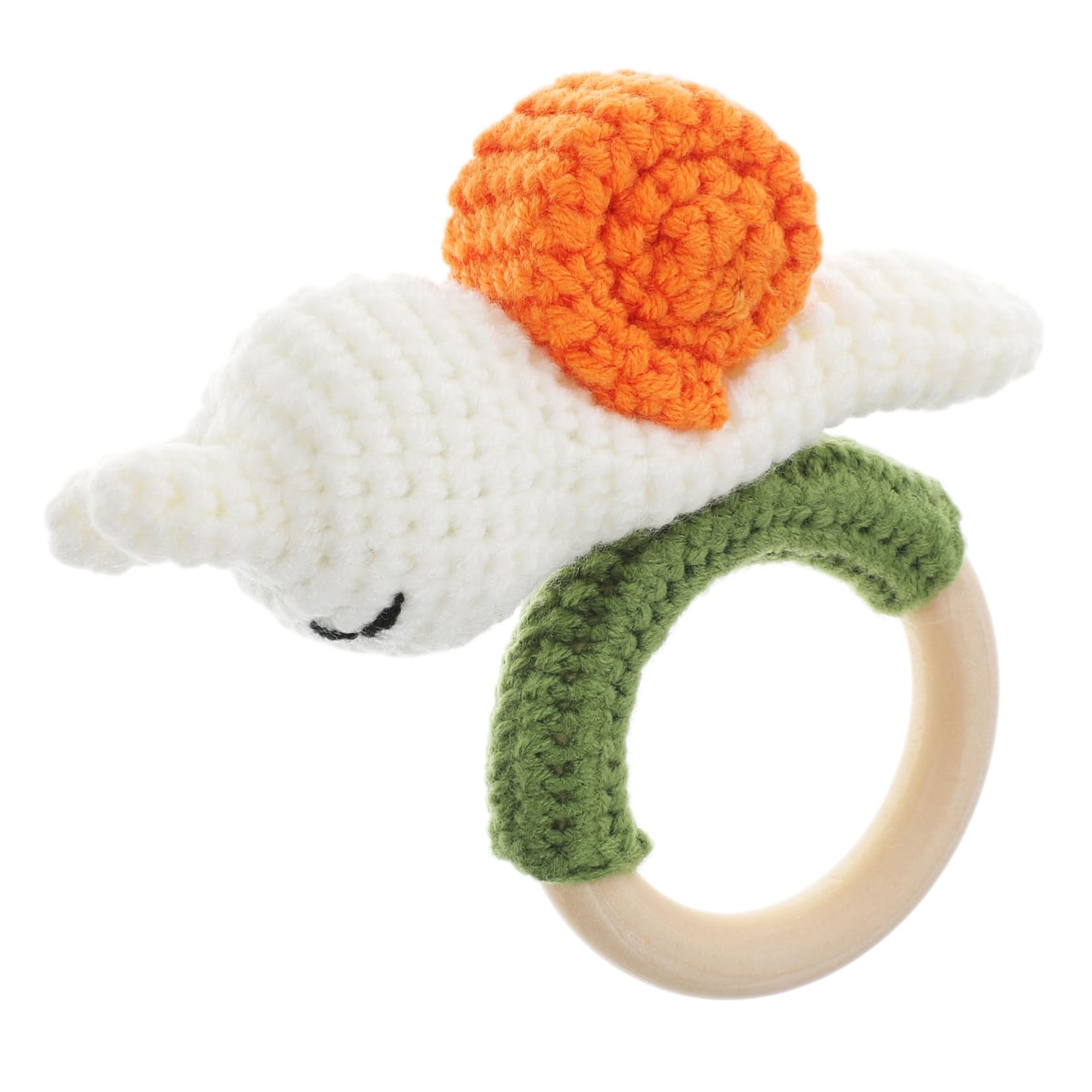 MUCKLILY Adorable Cartoon Snail Hand Rattle Newborn Comforting Ring Rattle Safe and Compact Plaything Engaging Soothing
