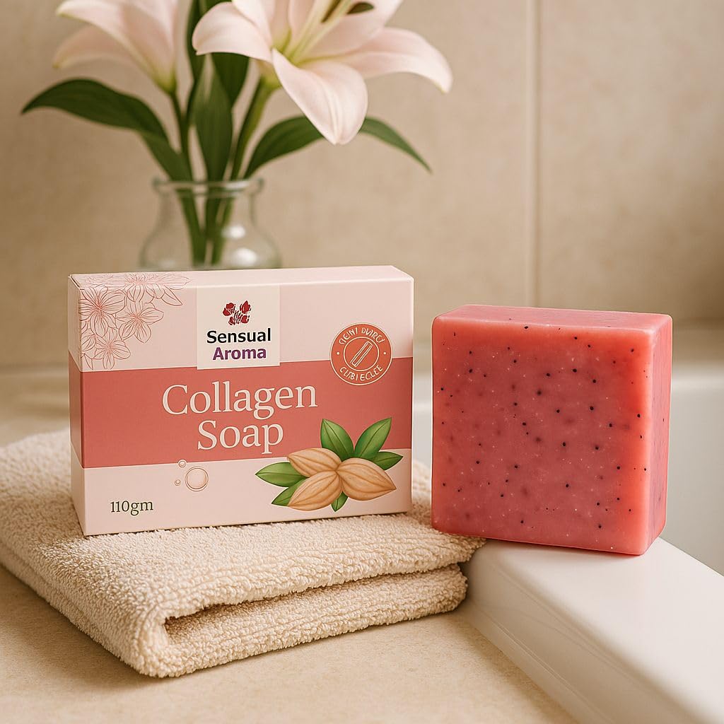 Collagen Soap Bar 110g - Face & Body Soap with Plant-Based Ingredients - Daily-Cleansing Bar for Men & Women with Refreshing-Scent - Image 4
