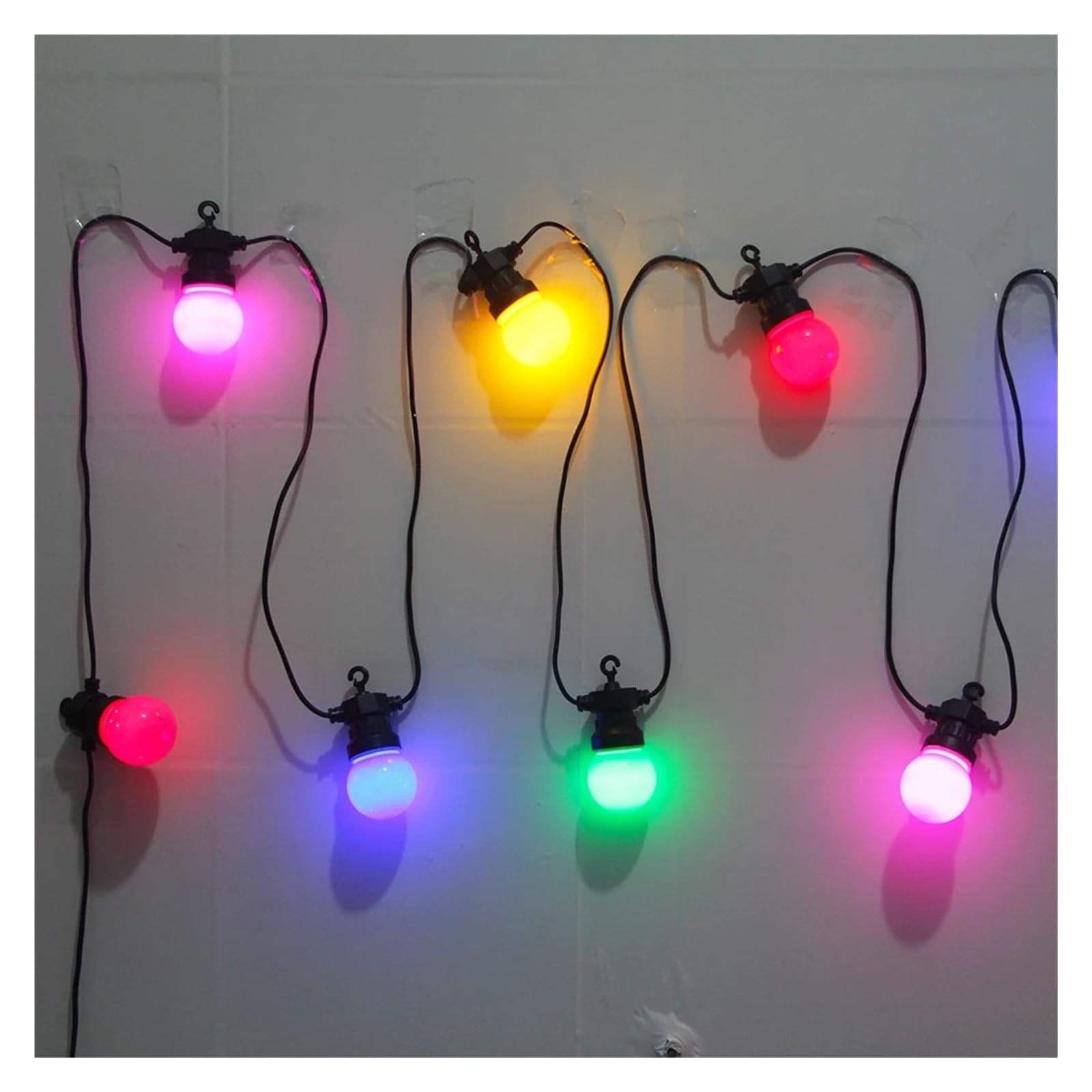 Sternen-Lichterketten, Lichterkette mit Kugeln, mehrfarbig, 8 m/13 m/24 m, Außendekoration(Clea Bulb,UK-13M 20BULBS)