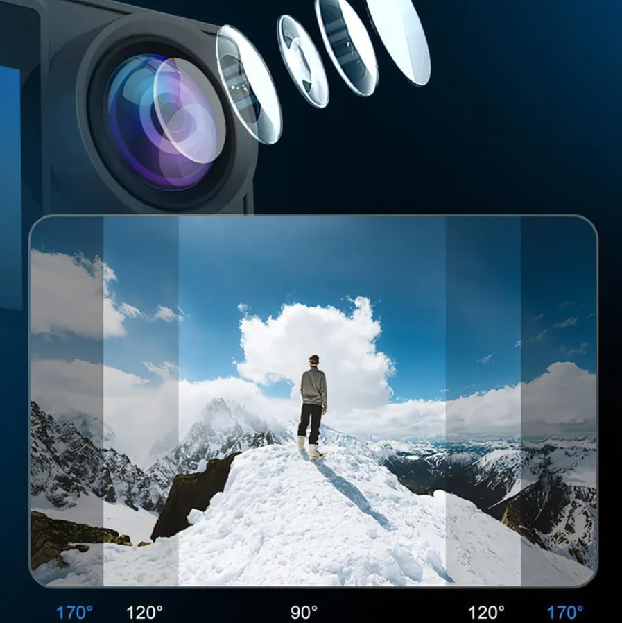 SWZEC Kozenix Action Camera + scheda di memoria da 64 GB(Grigio)