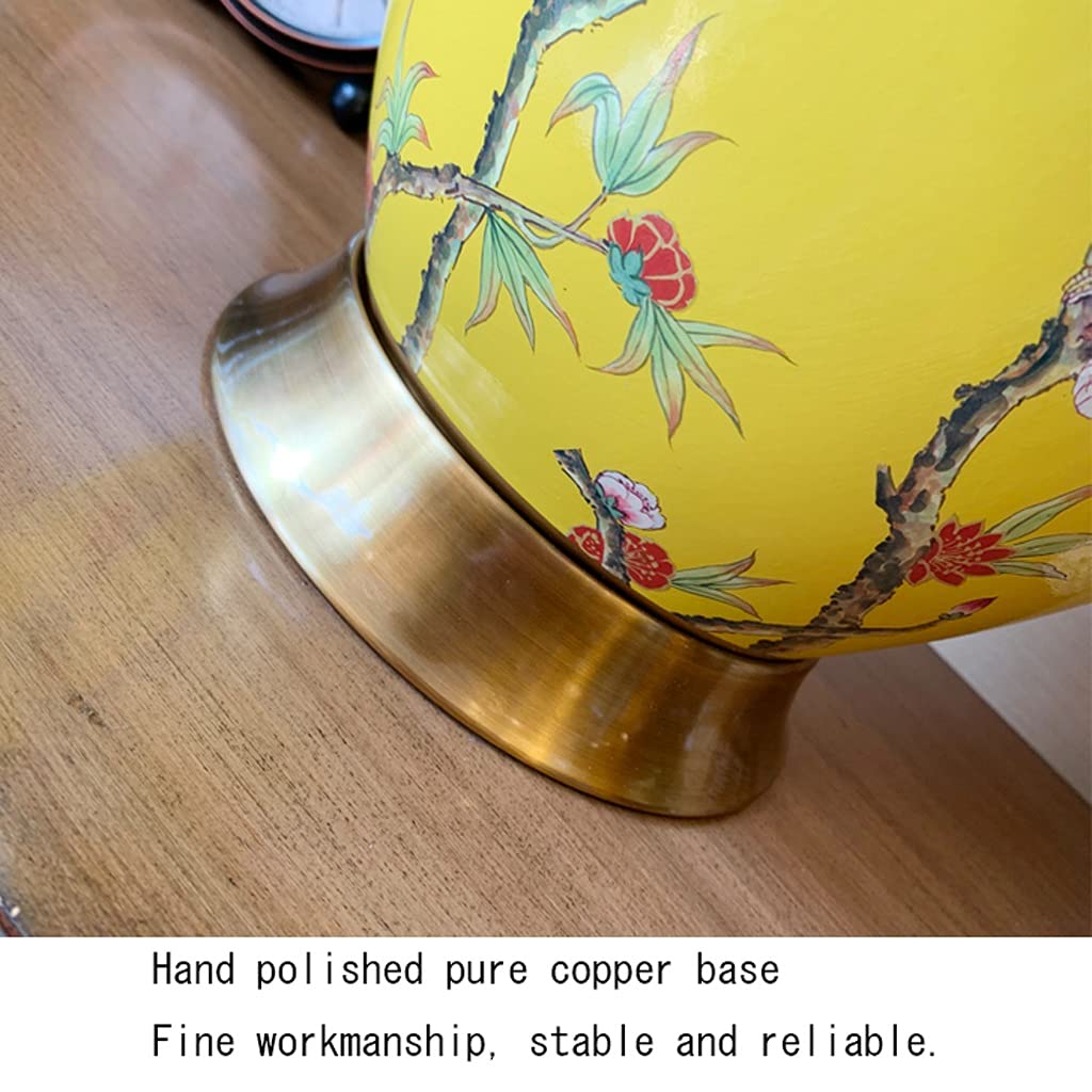 Lámpara de mesa Lampada da tavolo Flower e Bird Ceramics Lampada da comodino con lampade da comodino in tessuto Adatto for cafone dell'hotel dormitorio y sala de estar