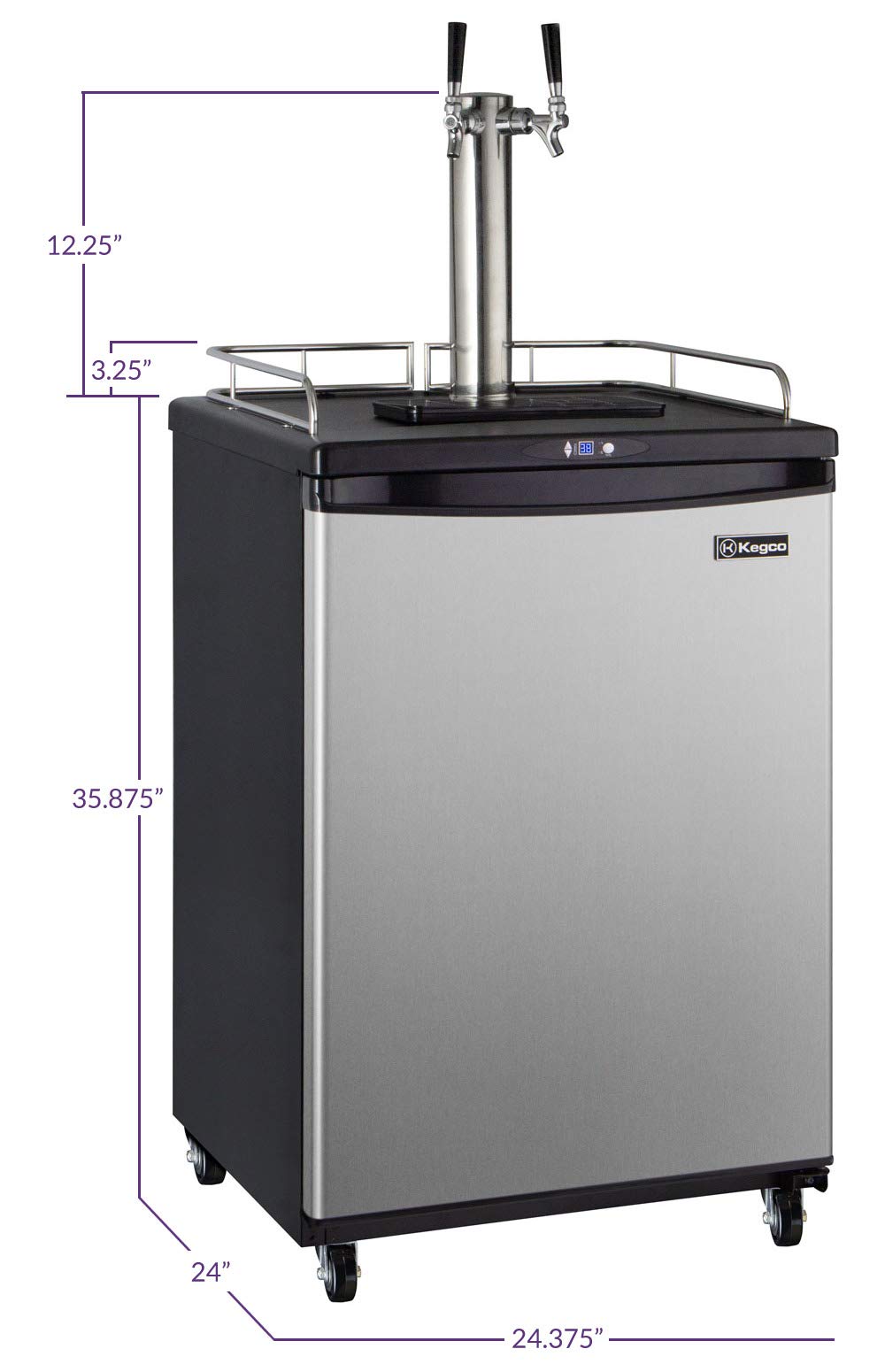 Kegco Z163s-2tt Dual Tap Stainless Kegerator With All Stainless Contact on Fridge.com - View 5