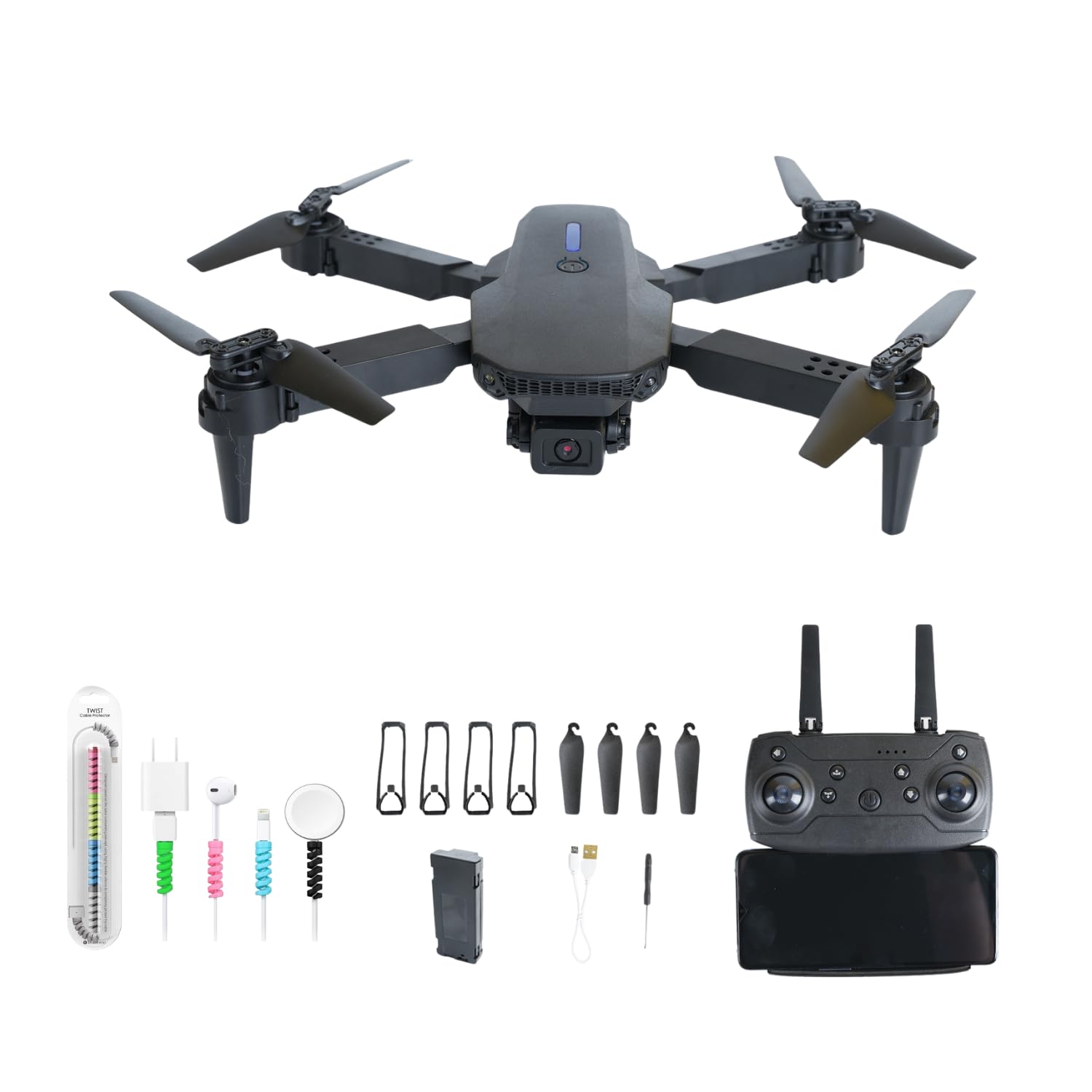 KRAFTLUX Foldable Photography Drone with 4K HD Camera Black– Remote Control with Gesture Selfie | Altitude Hold 120° Flips Mode | One Key With Wi Fi | Headless | Automatic Obstacles Avoidance