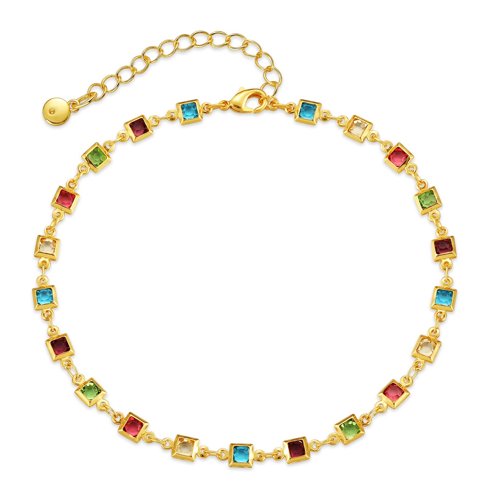 Yumikoo 18k Gold Plated Anklet, Women Adjustable Gold Tone Ankle Bracelet