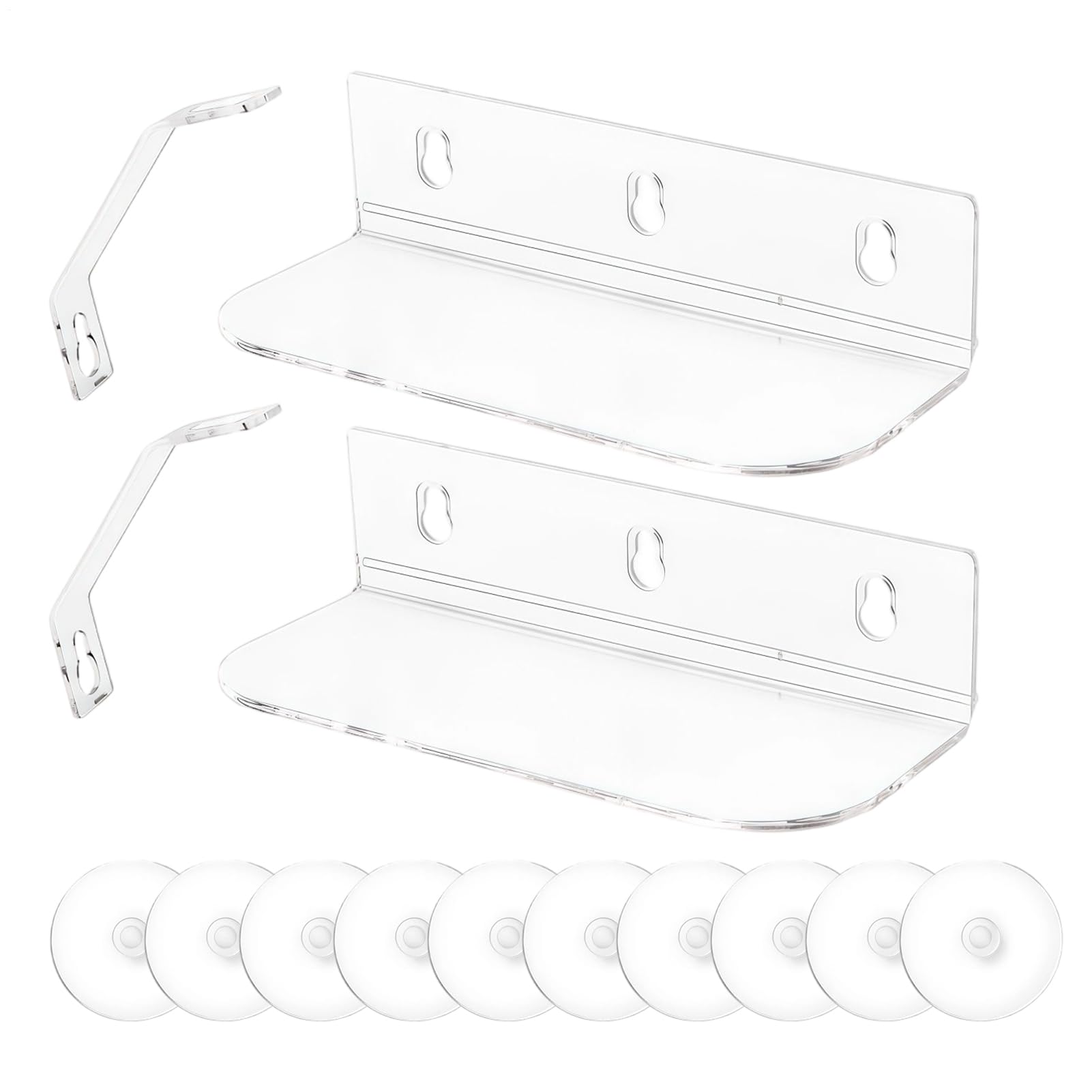 Étagère de rebord de fenêtre acrylique avec support mural ventouse robuste