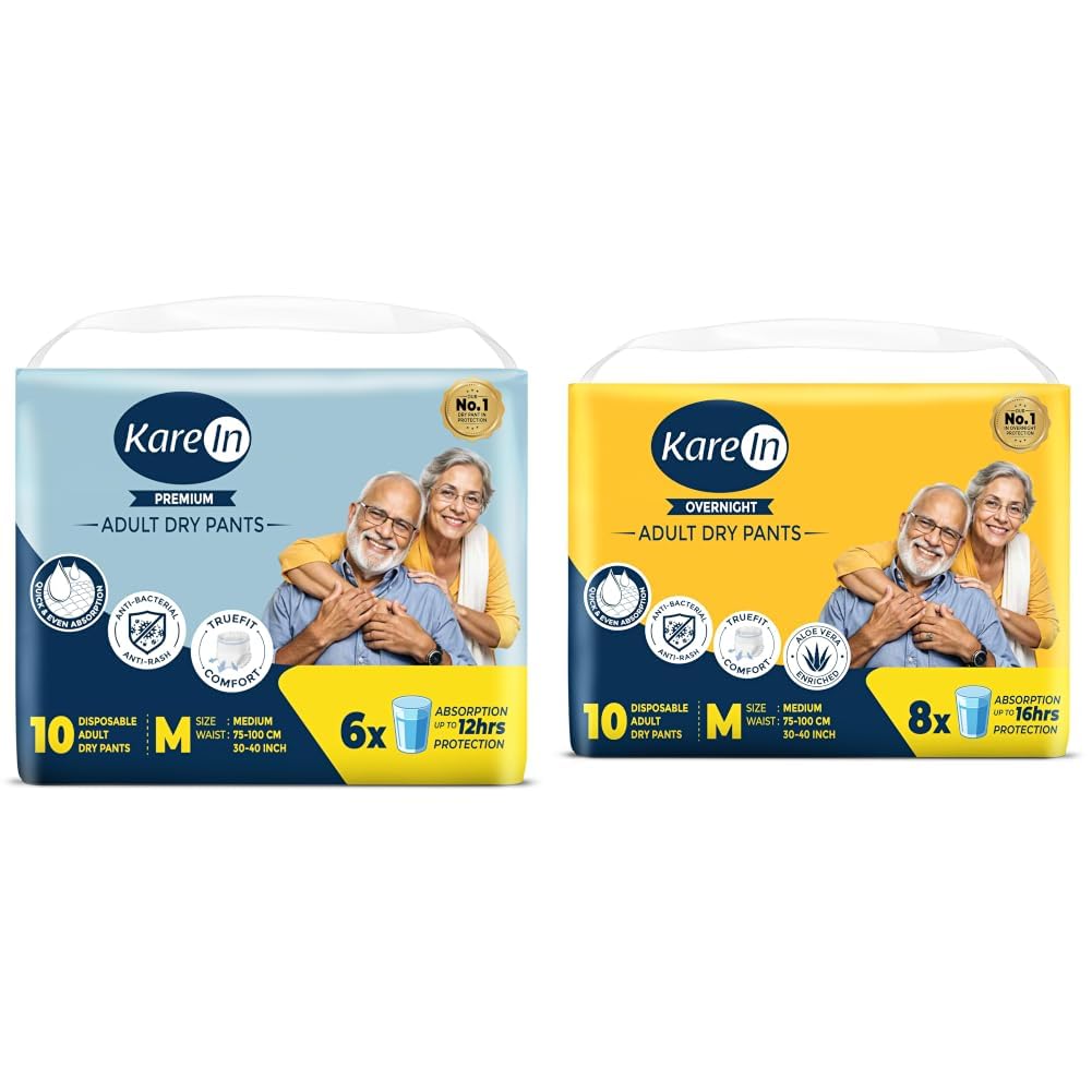 KareIn Premium Adult Diaper Pant M Size, Medium, Waist (76-114 cm 30'-45'), 10 Unit, Long Protection Hour, Unisex, Quick & Even Absorption, Anti-Bacterial, Leakproof, Odour Control, Wetness Indicator-picture-38