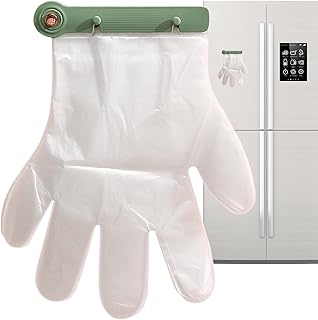 Soporte para guantes para montaje en pared, almacenamiento de manoplas de cocina, ahorro de espacio, clips dispensadores de guantes montados en la pared con 100 guantes para peluquería, catering