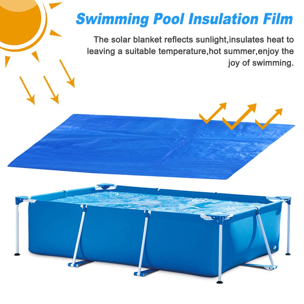 Cubierta de Piscina Redonda/Rectangular,Cobertor de Piscina para Verano,Película de Aislamiento para Piscinas,Cubierta para Piscina Protectora Antipolvo Rectangular,Fundas para Piscinas En Jardín-300