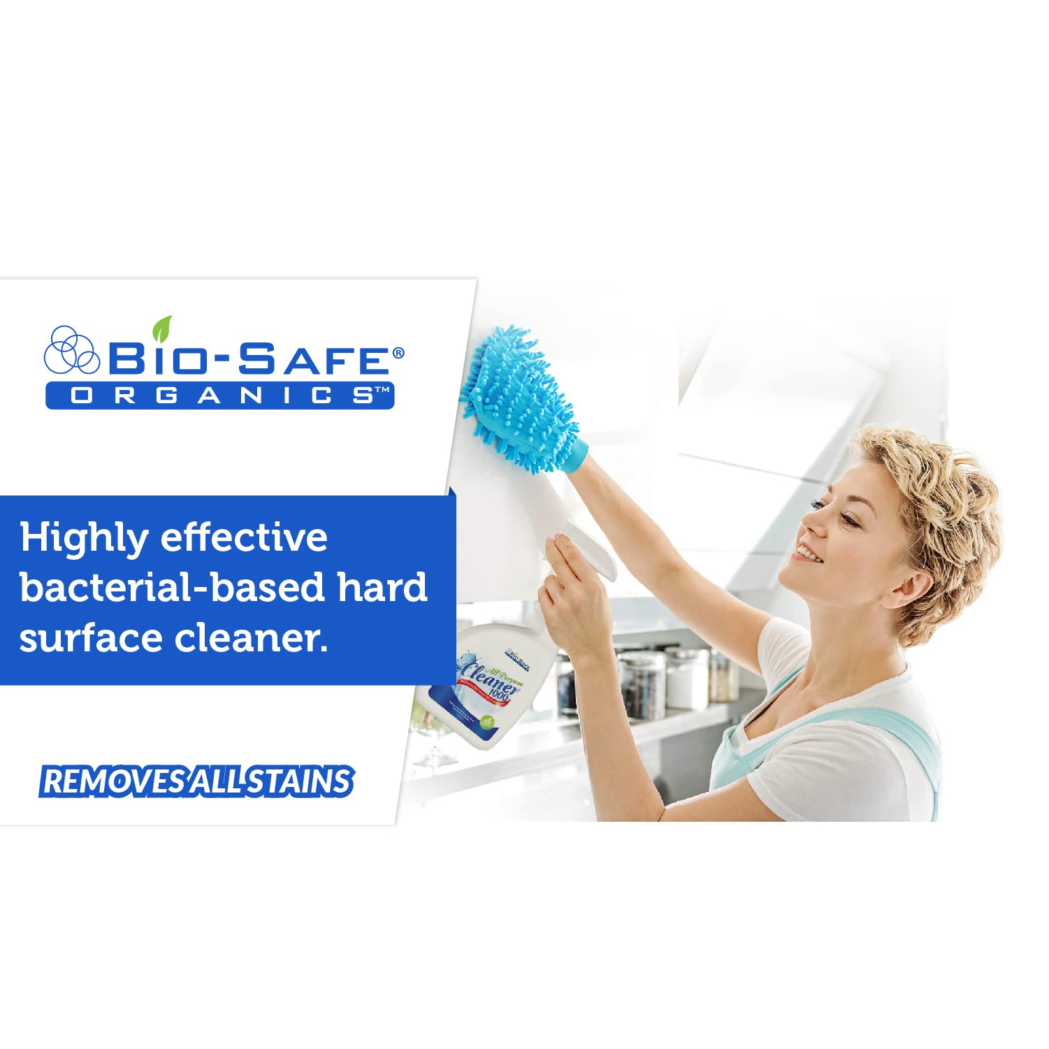 Bio-Safe Organics All Purpose Multi-Surface Cleaner, Natural Everyday Household Cleaner 1000TM 24 oz. Eco Green - Non Toxic Powerful Organic Cleaner - Naturally Moisturizing Cleaner - 6 Pack