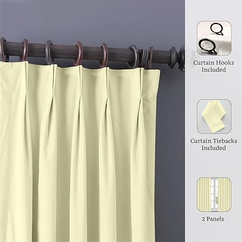 Miniatura 2 de Magic Drapes Cortinas opacas plisadas dobles para cortinero transversal, oscurecimiento de la habitación, cortinas de ventana con aislamiento