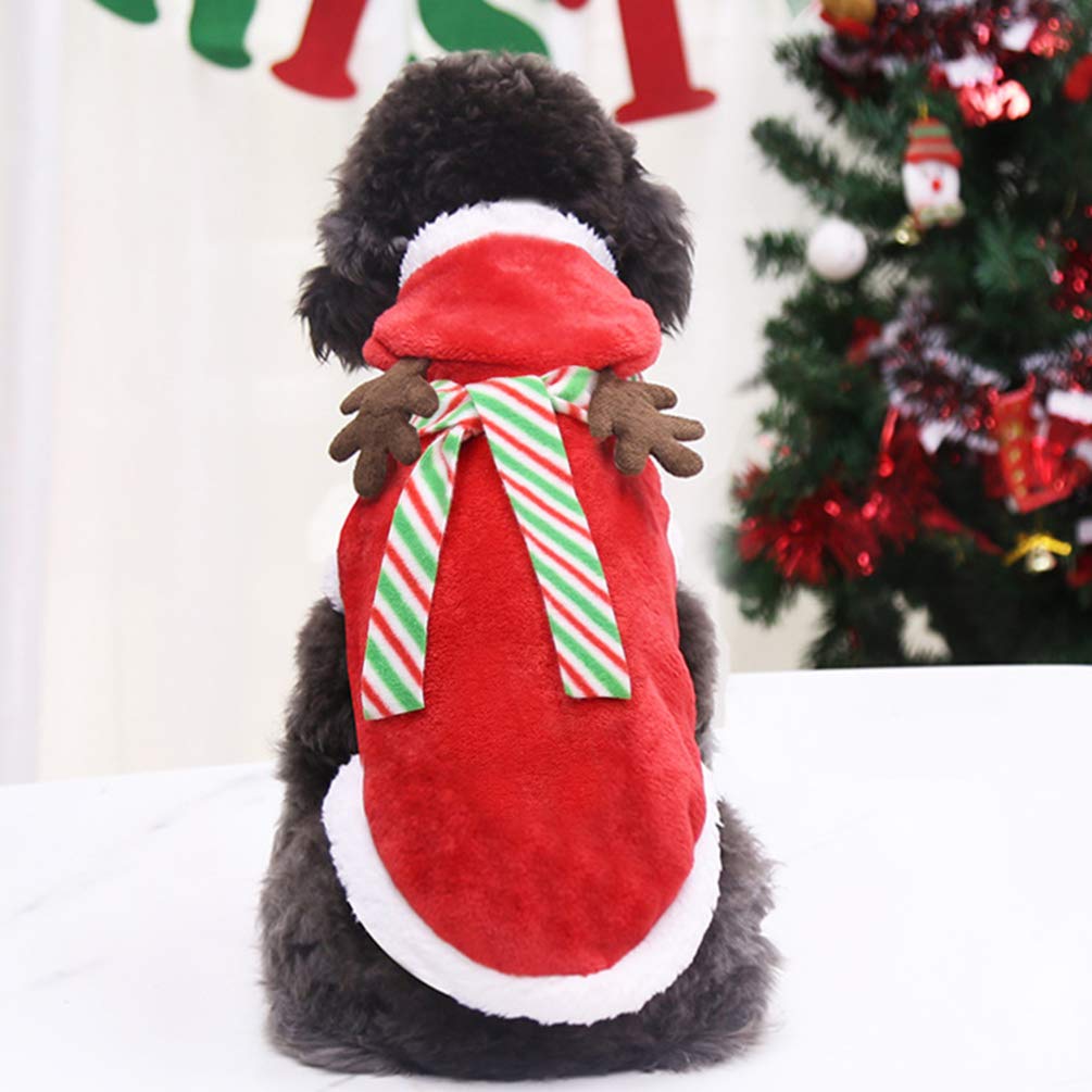 POPETPOP de Mascota Navide?a con Bufanda Dise?o de Reno Disfraz de Cosplay para Perro Sudadera con Capucha para Ropa para Navidad Disfraz de de Peluche de Navidad