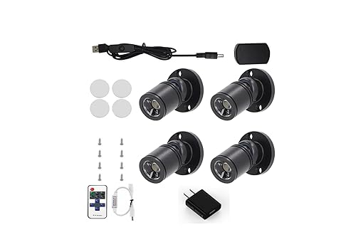 Miniatura 2 de Mini focos LED de 5 V, coloridos, regulables, 1.5 W, 150 lúmenes, pequeños focos para pantallas con atenuador inalámbrico, paquete de 4