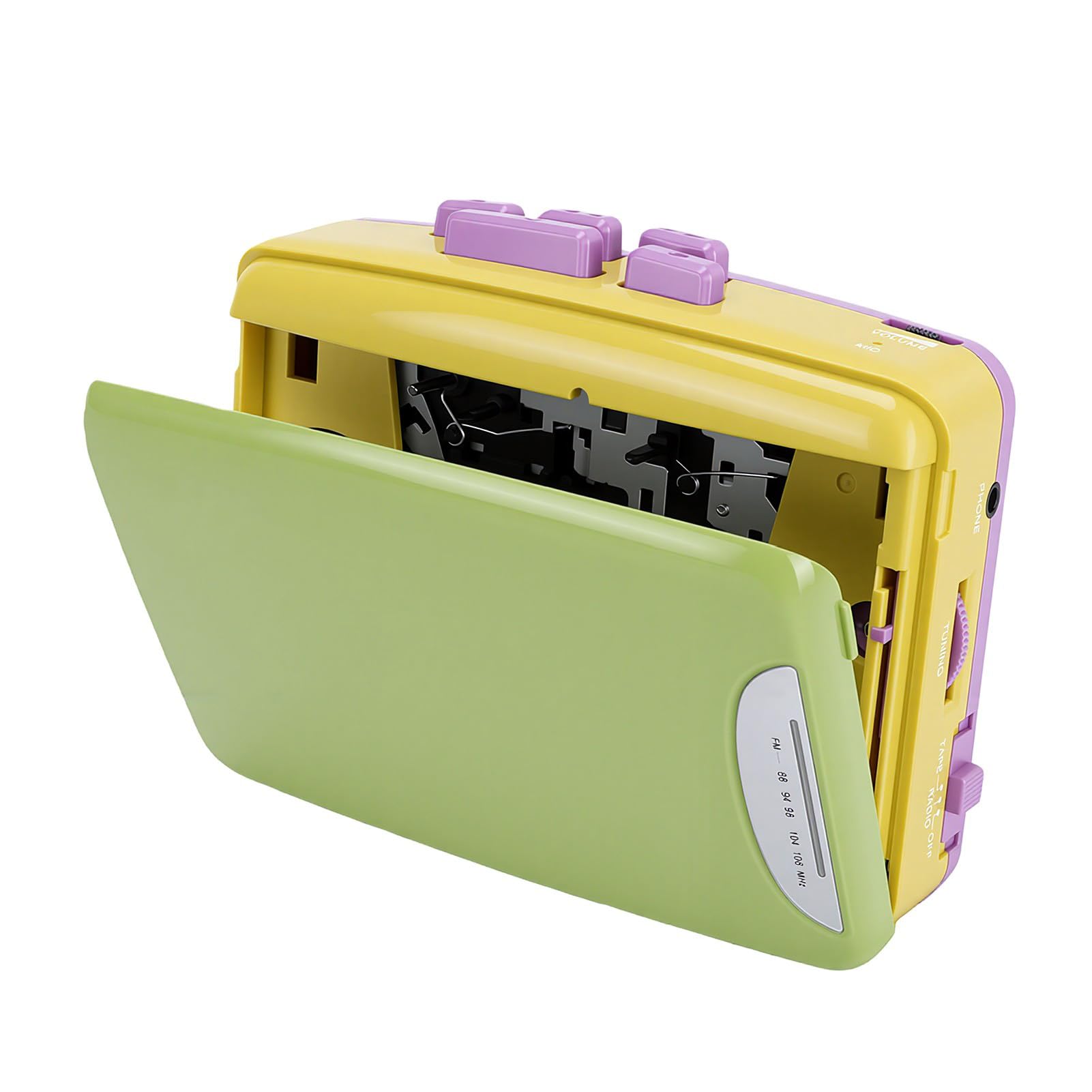 Karlak Lettore di Cassette retrò Lettore Musicale Portatile con Trasmissione FM e Registratore per gli Amanti della Musica Design Compatto USB e Alimentato a Batteria (Verde)