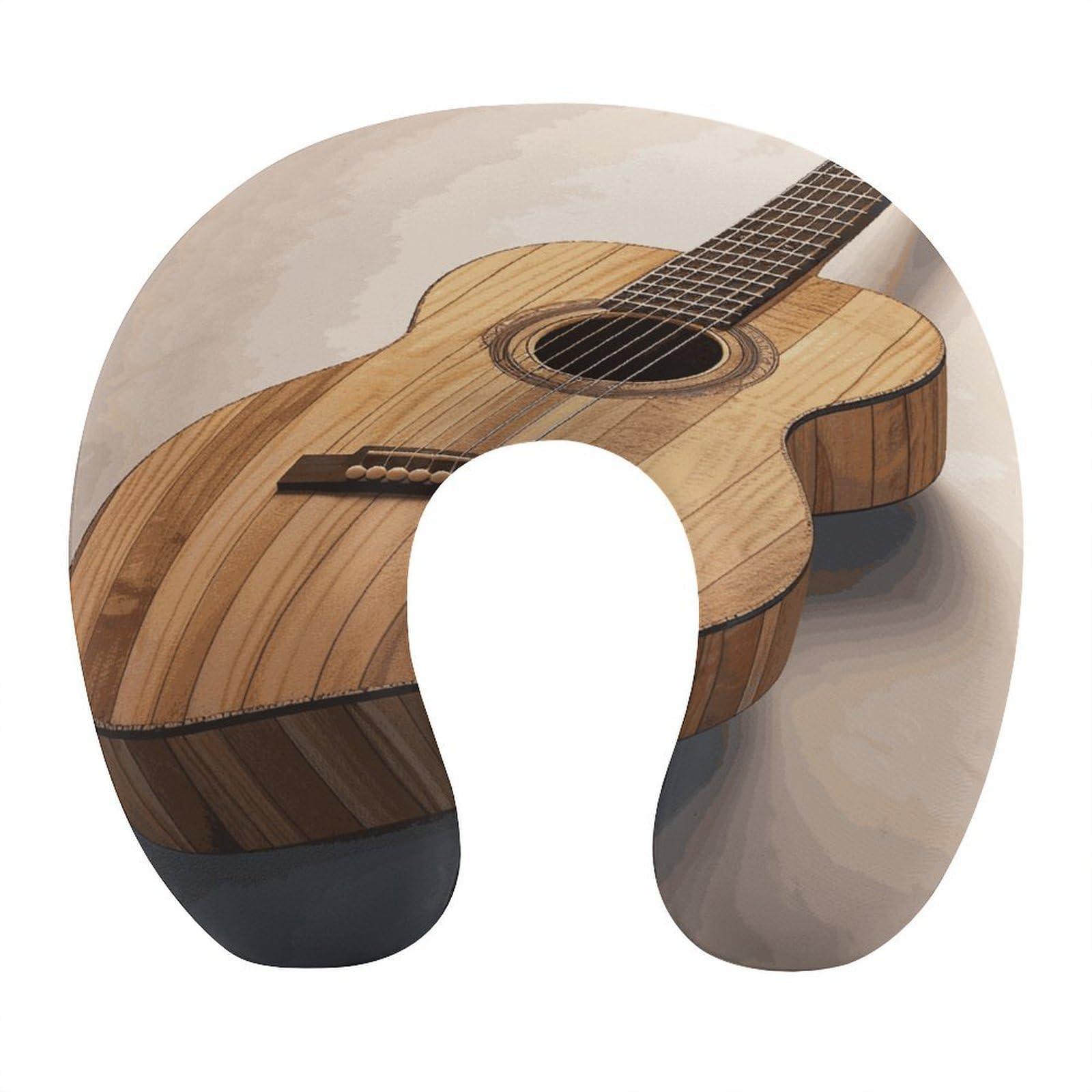 Btcowzrv Style Guitar Wooden U Shaped Neck Pillow Travel Pillows