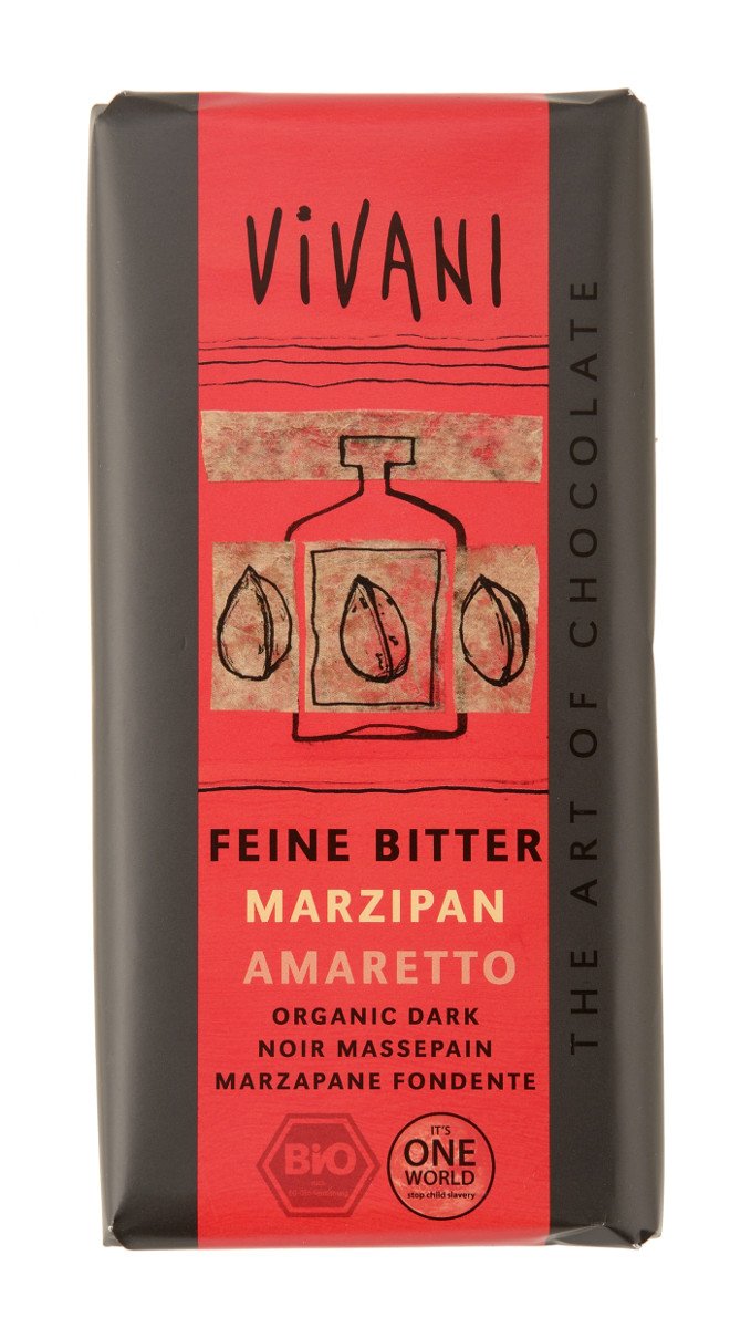 VivaniBio Feine Bitterschokolade mit Marzipan & Amaretto (100 g)