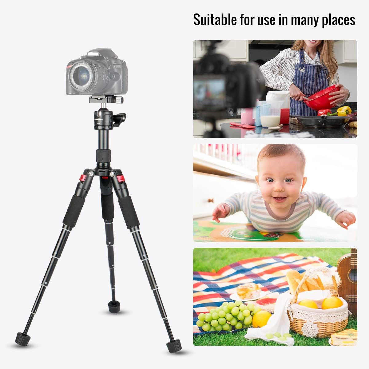 Flаѕh Dеаlѕ - 70% оƒƒ Koolehaoda Camera Mini Tripod, 20in / 1.5LB Aluminum Alloy Compact Tabletop Mini Tripod with 360 Degree Ball Head for DSLR Camera Video Camcorder