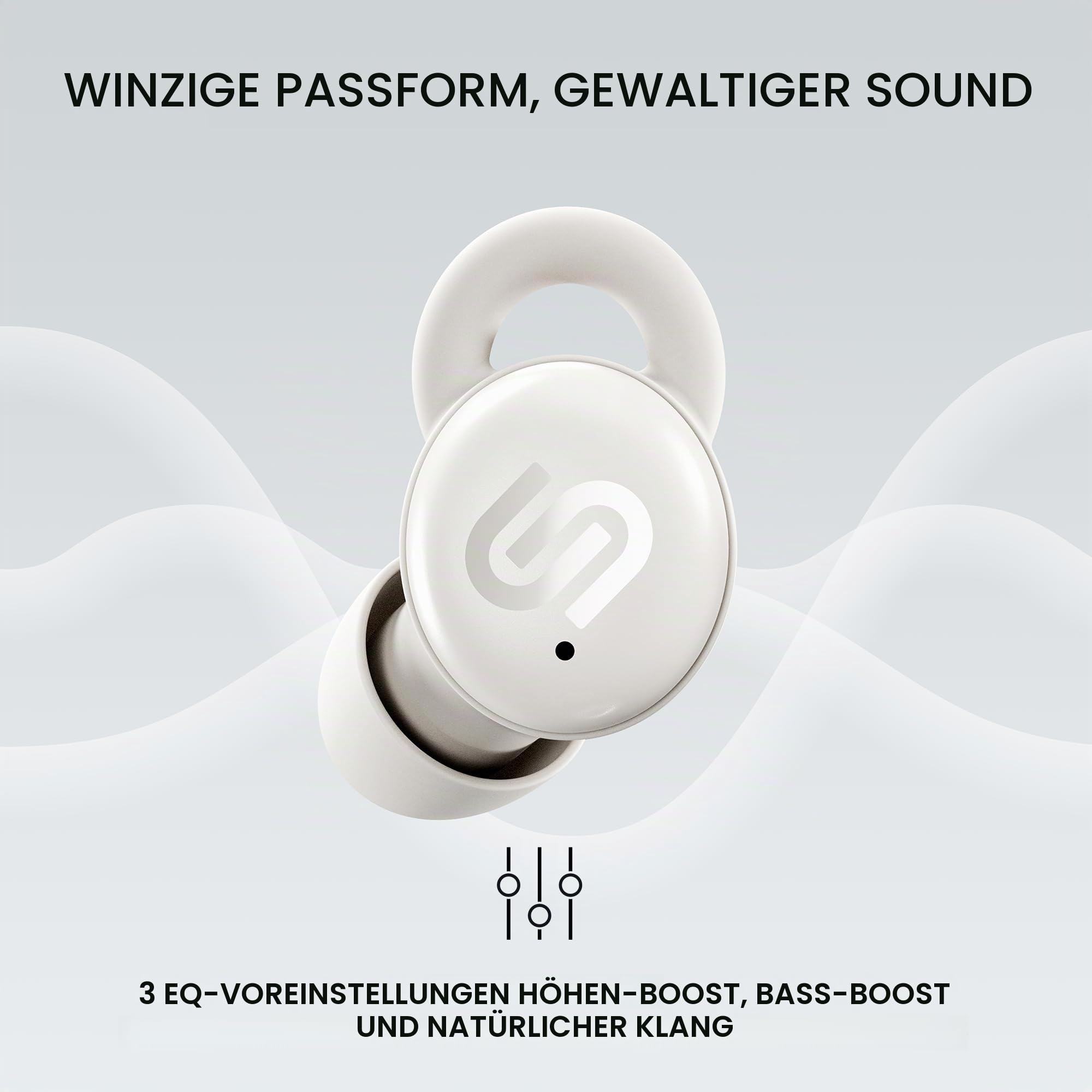 Urbanista Mini Schlafkopfhörer Sleep Earbuds, Geräuschblockierung Ohrhörer, Seitenschläfer, 27h Wiedergabe, Einstellbare Sleep-Timer, Bequemes flaches Design, Porto Bluetooth 5.4, 3 EQ-Modus, Weiß