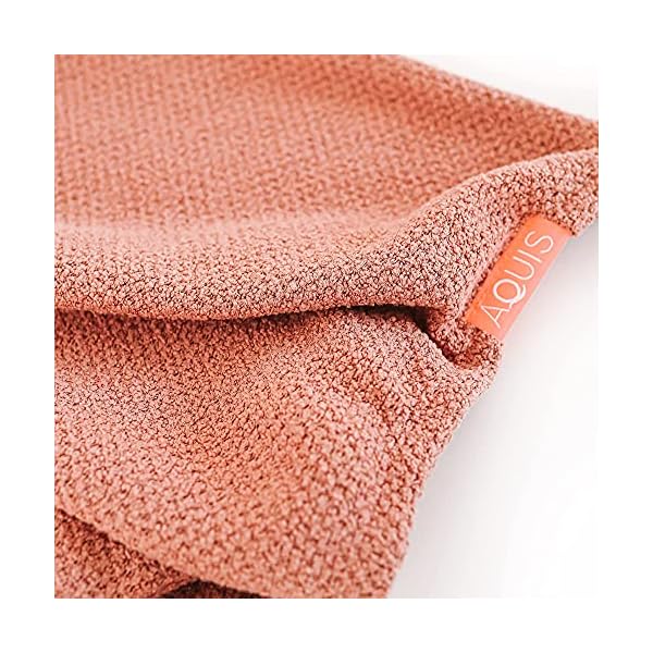 AQUIS Copper Sure™ Rapid Dry Microfiber Hair Wrap, Button-Loop Closure Wrap Shape, Clean Towel Technology, Ultra-Absorbent