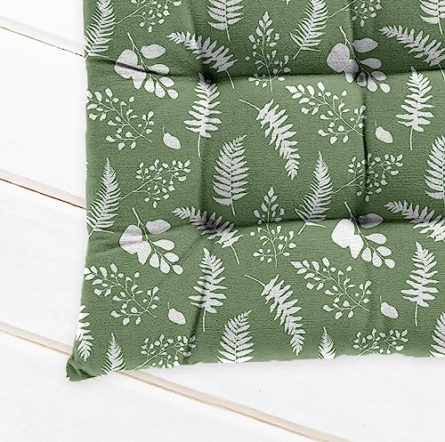 Image of Oasis Hometex 16x16 Inch Cotton Shell with Mixed Fiber Filled Printed | Dining Chair Cushion | Soft Thick Seat Cushion for Dining Chairs, Home & Office Chair Cushion - SNS Leaf (Pack of 1)