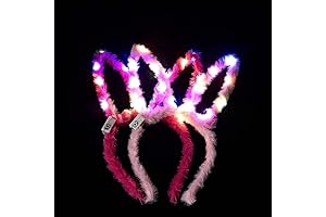 Light Up LED Bunny Ear Headbands for Easter