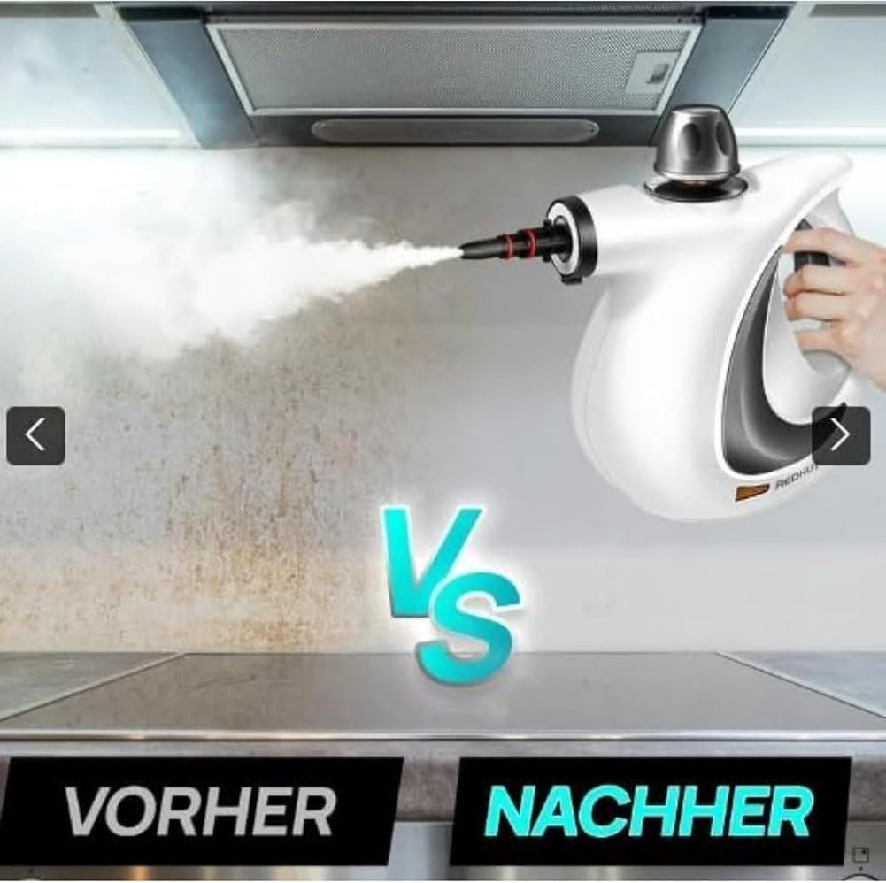Multi-Purpose Handheld Steam Cleaner, High-Power Disinfection Steamer with 9 Accessories for Home, Kitchen, Bathroom, Tile, Grout, Furniture and All Surface Cleaning