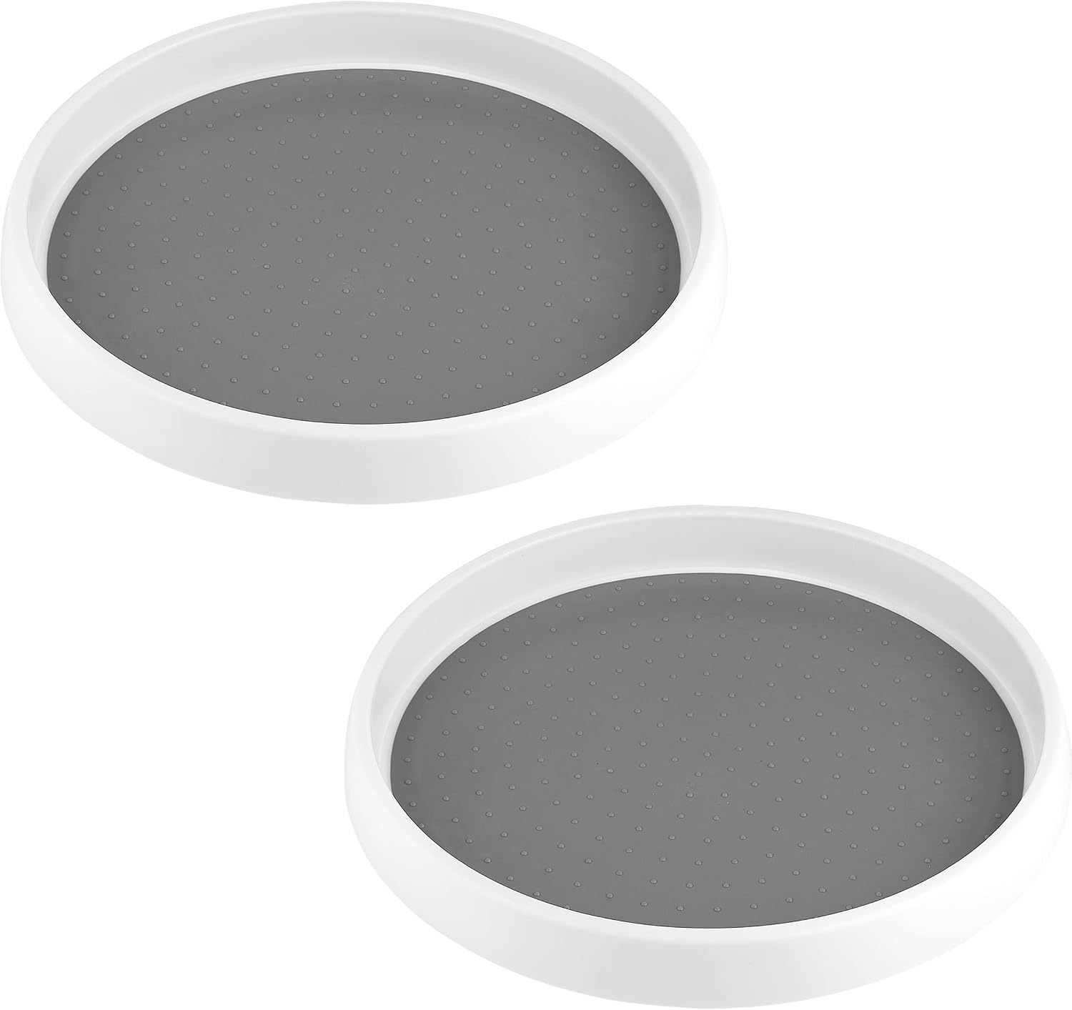 Lazy Susan Turntable 2 Pack, Non Skid Large Lazy Susan Turntable for Cabinet and Refrigerator, Plastic Rotating Turn Table, 10 Inch - by RamPro