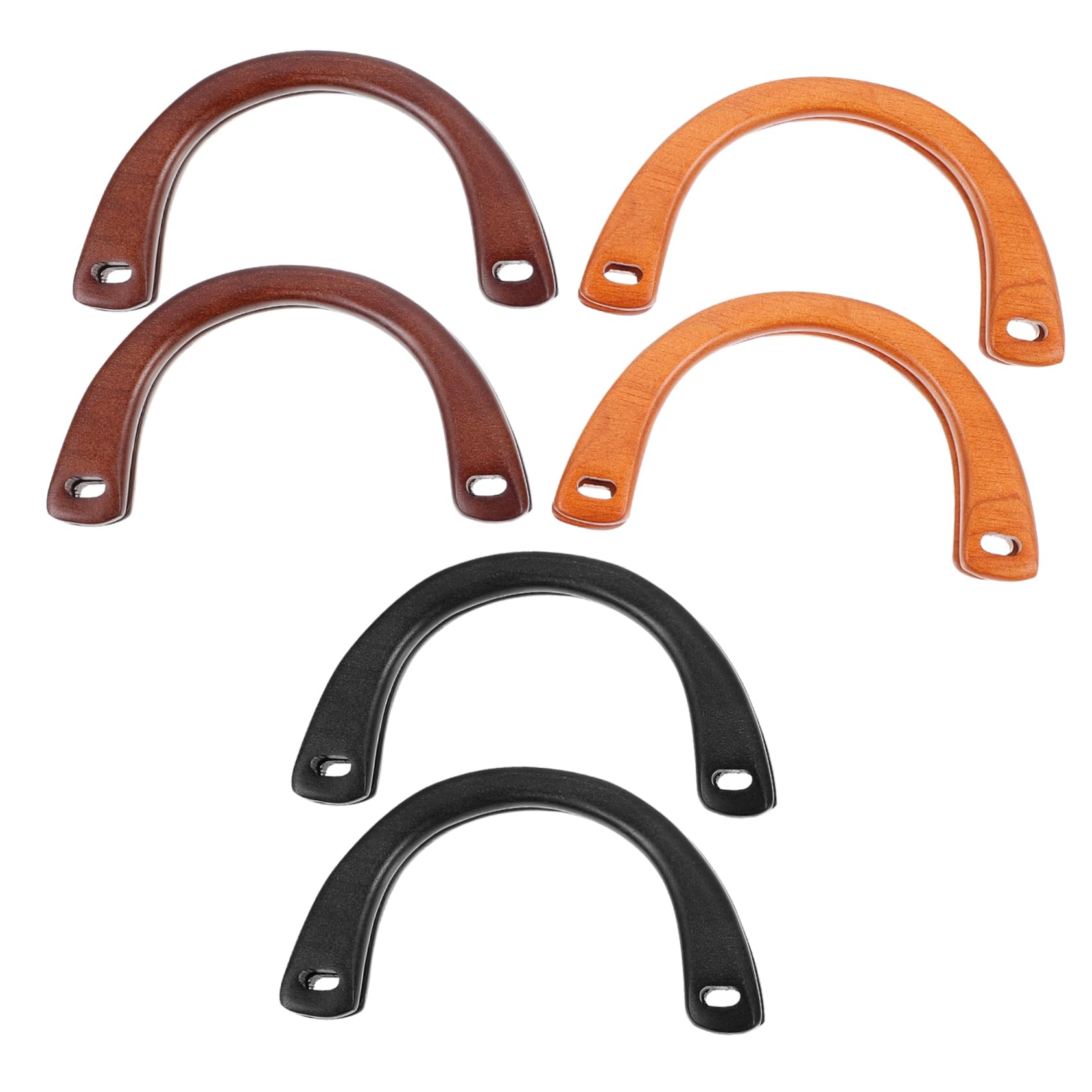 Artibetter 6 Asas de Madera para Bolso Ligeras y Cómodas Forma u Semicircular, 15x8cm Color Aleatorio Ideales para Reemplazo y Manualidades DIY