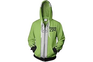 Invader Zim Gir Anime Mens Casual Zip Up Hoodie