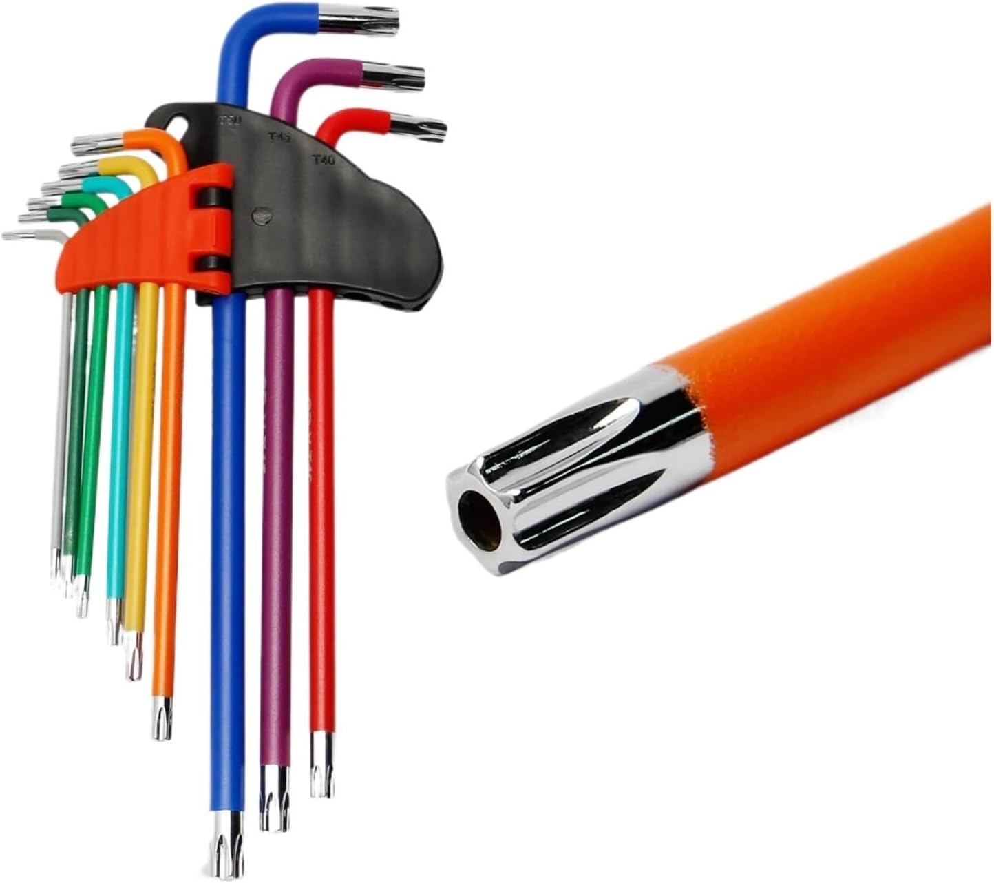 Professional 9PCS Keys (1.5-10mm) L Wrench Kit Hexagon Spanner Hand Tools Compatible With Bicycle/Car/Furniture/Electronics Repair(Torx Key Set)