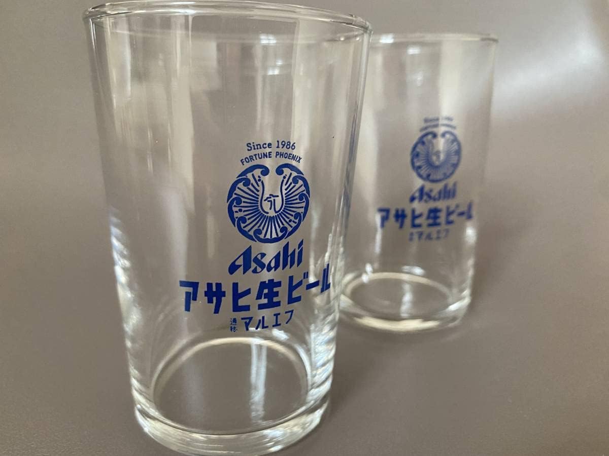 Amazon Co Jp ２個セット アサヒ生ビール マルエフ オリジナルグラス ペアで ビールグラス お家飲み ホーム キッチン