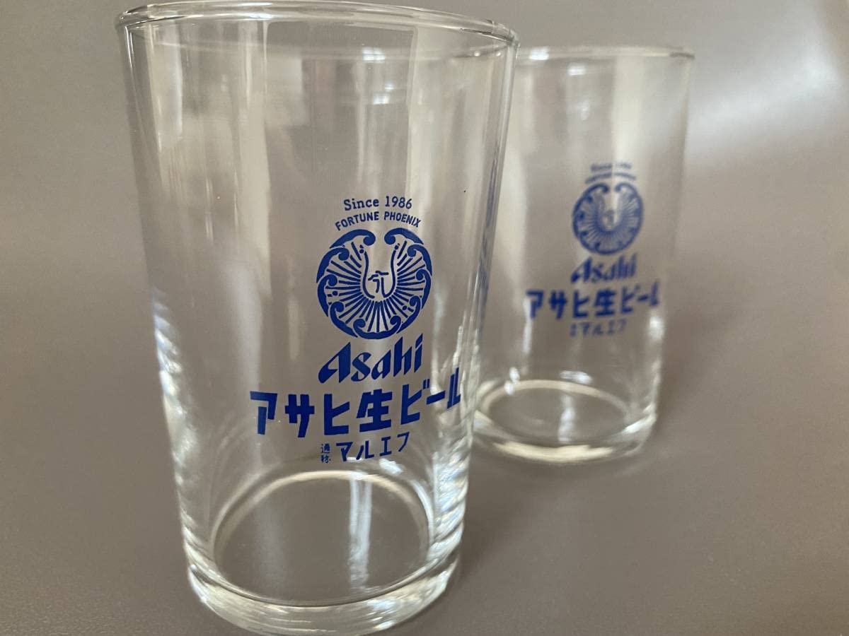 Amazon.co.jp: 2個セット アサヒ生ビール マルエフ オリジナルグラス 