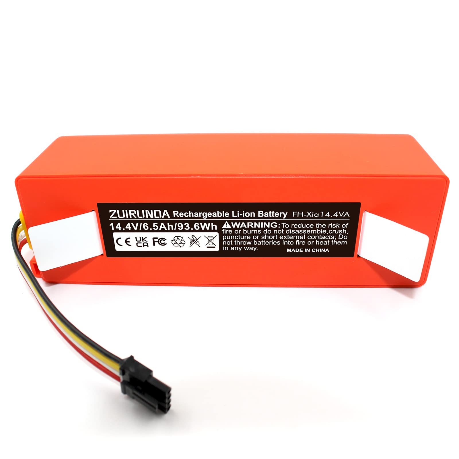 ZUIRUNDA - Batteria agli ioni di litio da 14,4 V, 6500 mAh, batteria di ricambio per robot aspirapolvere Xiaomi Mi Robot Xiaomi Mijia Roborock S50 S51