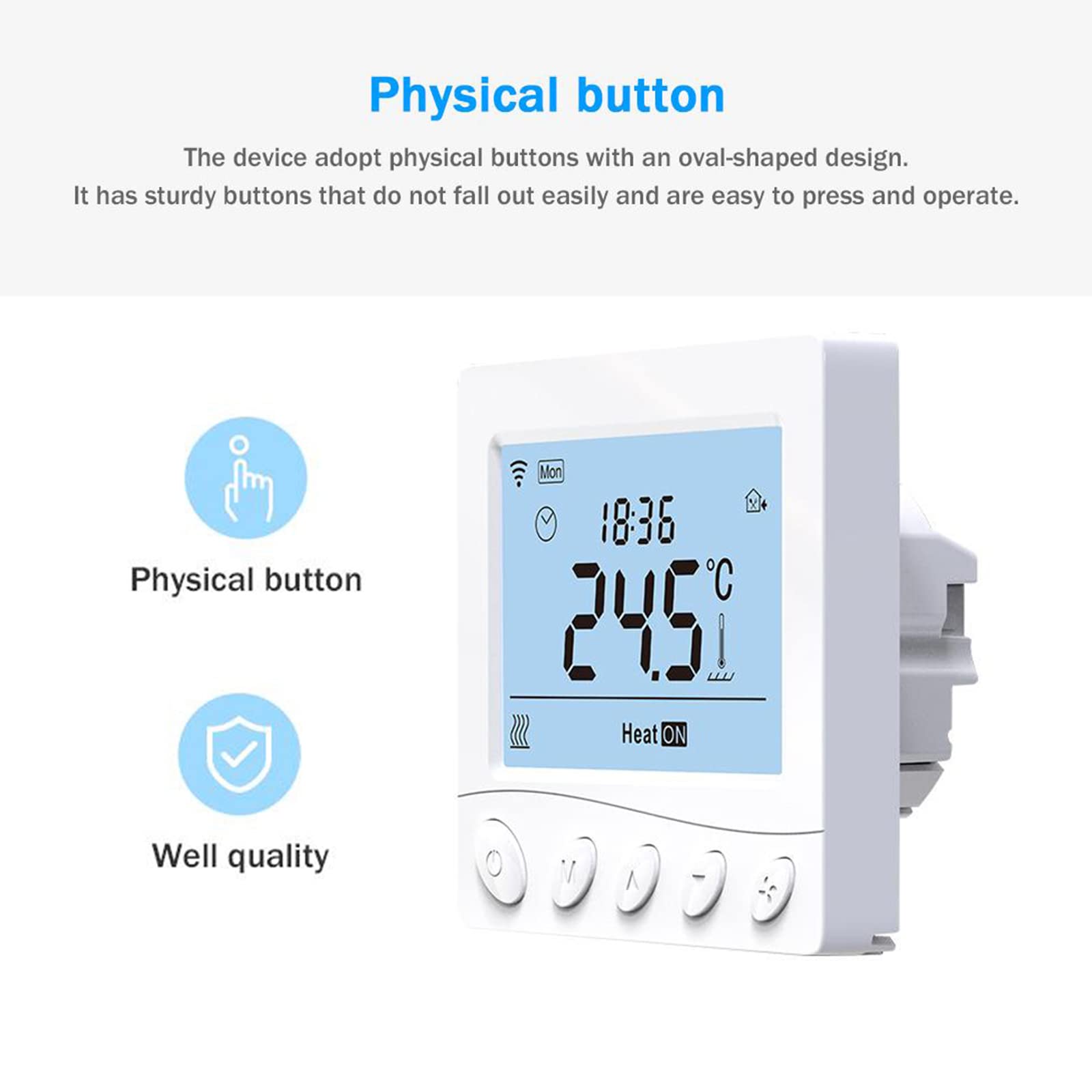 Termostat WiFi do kotła grzewczego na gaz, inteligentny termostat, programowalny termostat pokojowy, kompatybilny z aplikacją Smart Life/Tuya Alexa Home (3A do ogrzewania kotła)