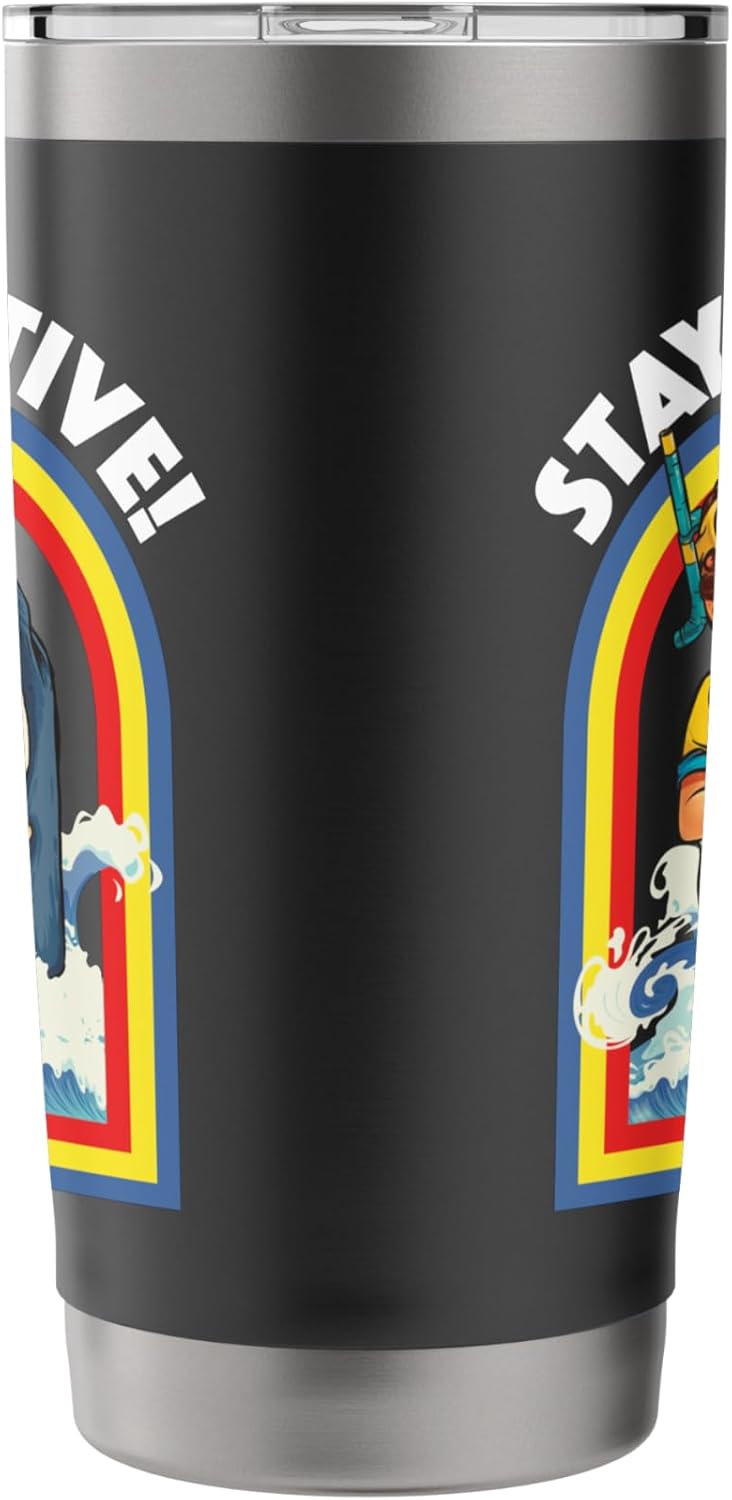 Stay Positive - Shark Lover Wildlife Ocean Sea Animal Lover Stainless Steel Insulated Tumbler - Image 4