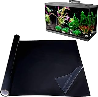 ideamall 水槽 バックスクリーン 背景シート アクアリウム スクリーン 熱帯魚 ブラック 2m (30cm)